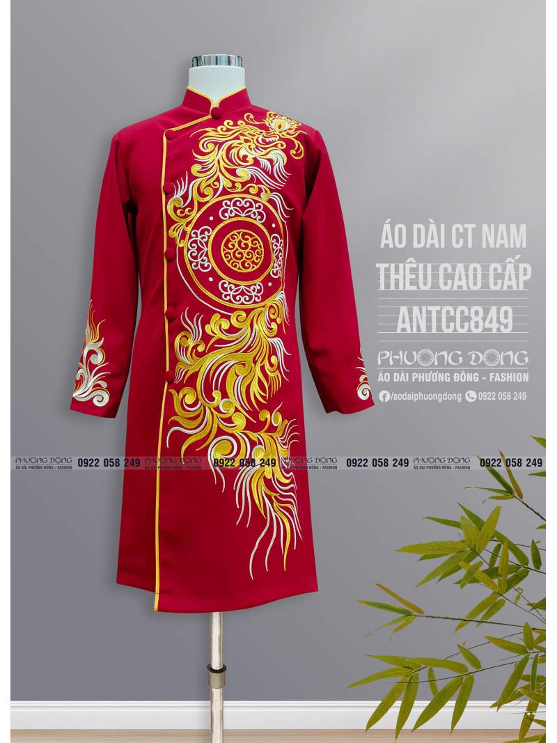 Áo Dài Cách Tân Nam Thêu Cao Cấp ANTCC849